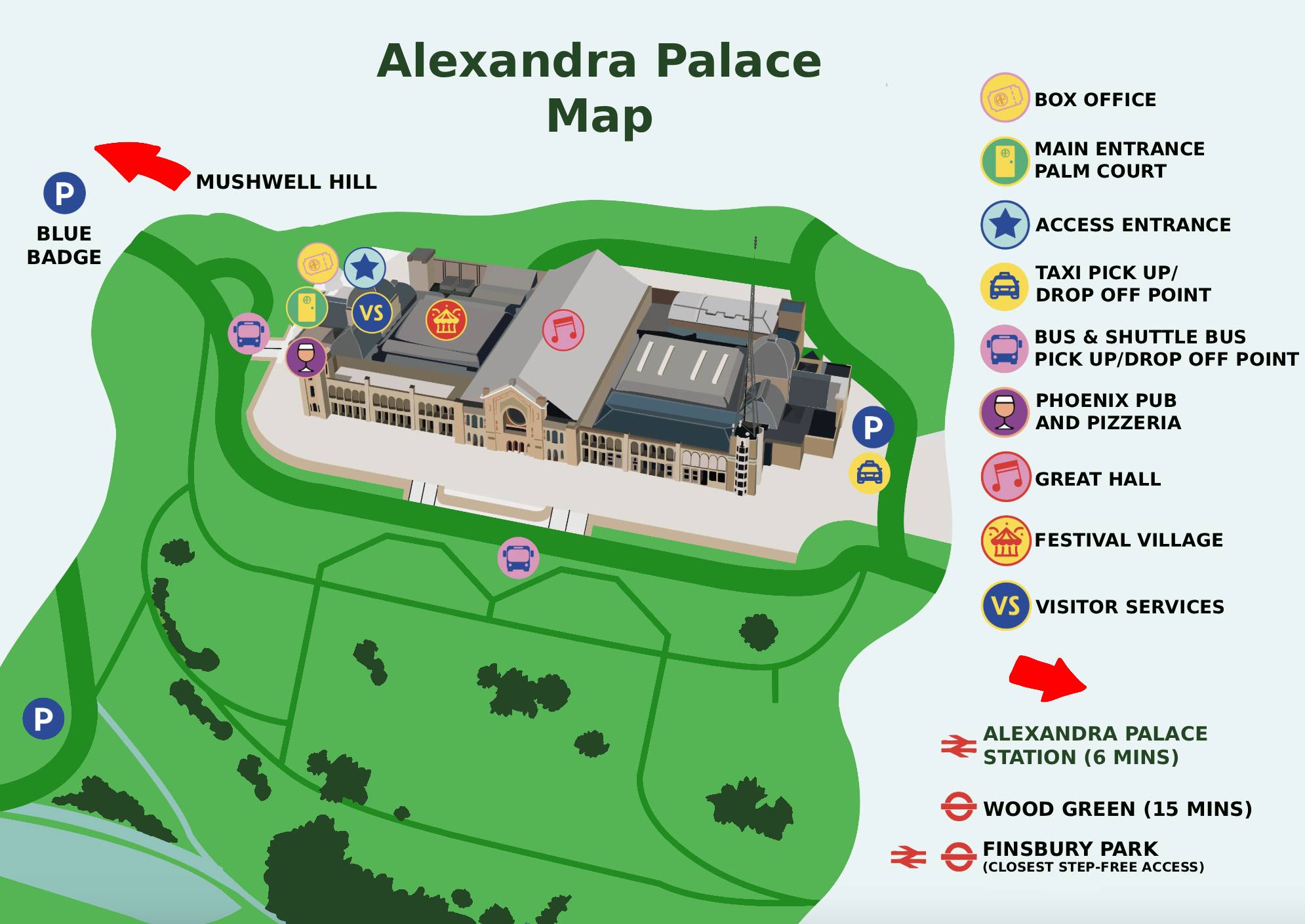 alexandra palace map